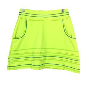 Title Nine Athletic A-Line Mini Skirt Womens XS Lime Green Blue Stitching